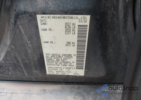 2018 Nissan Altima 2.5 Sv из США, поврежденный, VIN 1N4AL3AP4JC230851